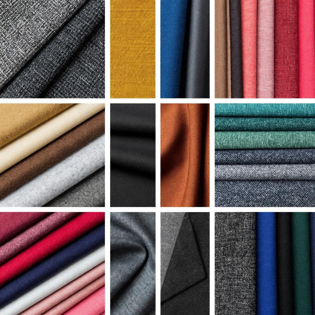 Образцы тканей для пошива платьев разной фактуры